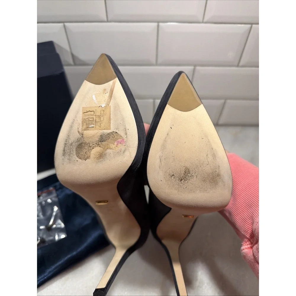 Sergio Rossi Dark Grey Suede Pointed Toe Platform Pumps Size‎ 39 With Box